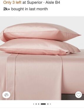 THRESHHOLD Full Size Solid Performance 400 Thread Count Sheet Set - Blush